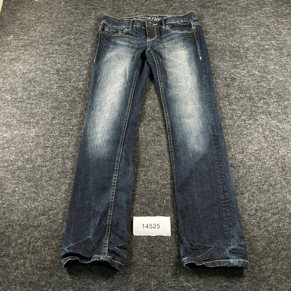 Converse One Star Jeans Women 27 Blue Denim Cotton Stretch 5 Pocket Straight Leg